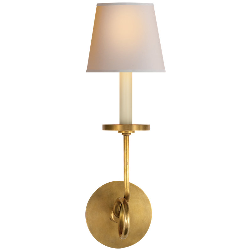 Chapman & Myers Symmetric Twist Single Sconce, Antique-Burnished Brass, Fabric