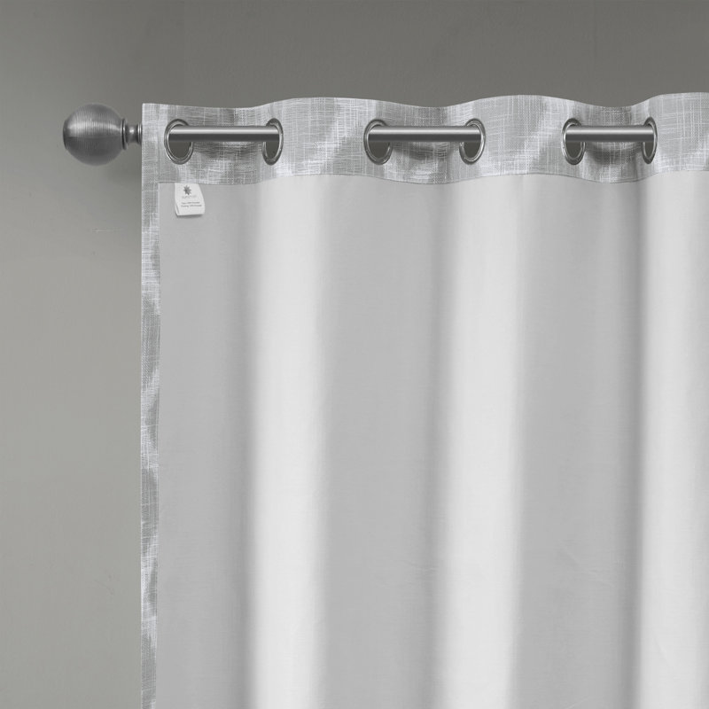 Gray Ikat Print Blackout Grommet Curtain Panel