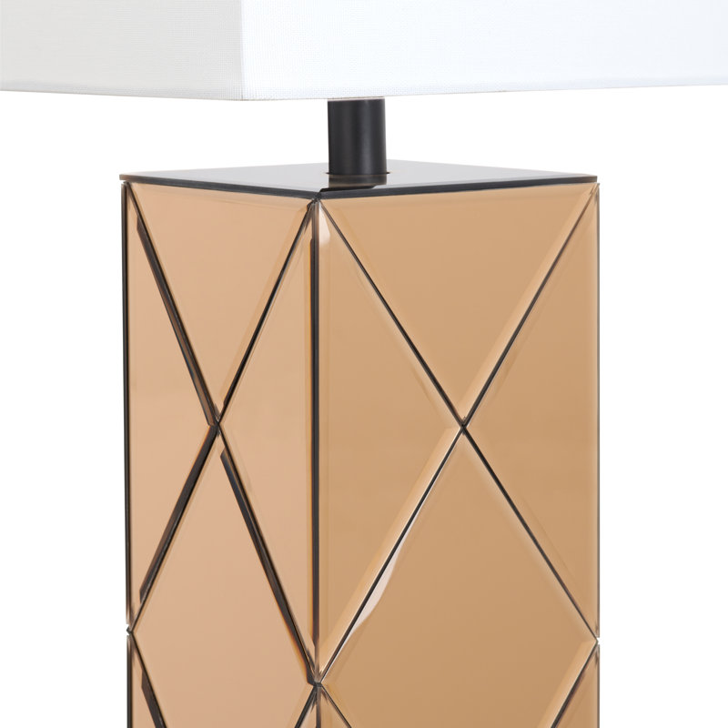 31" Metal Table Lamp With White Shade