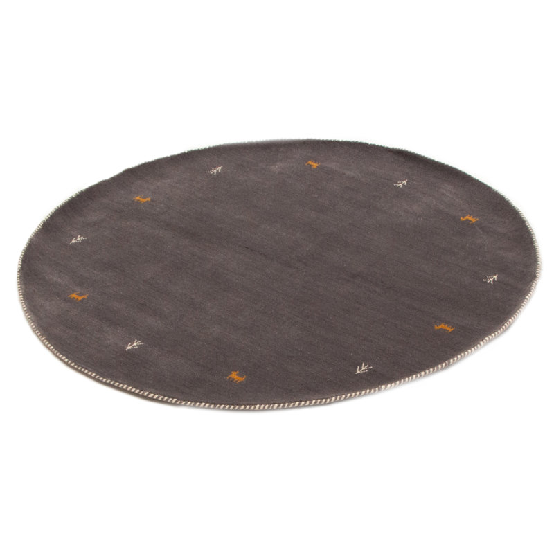 Tapis gris Kashkuli Gabbeh 4 pi 8 po x 4 pi 8 po