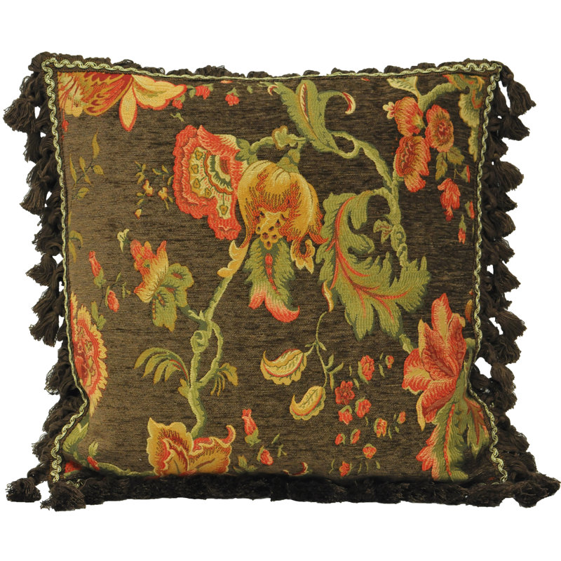 Babcock Floral Square Pillow Cover, 55 x 55cm, Black