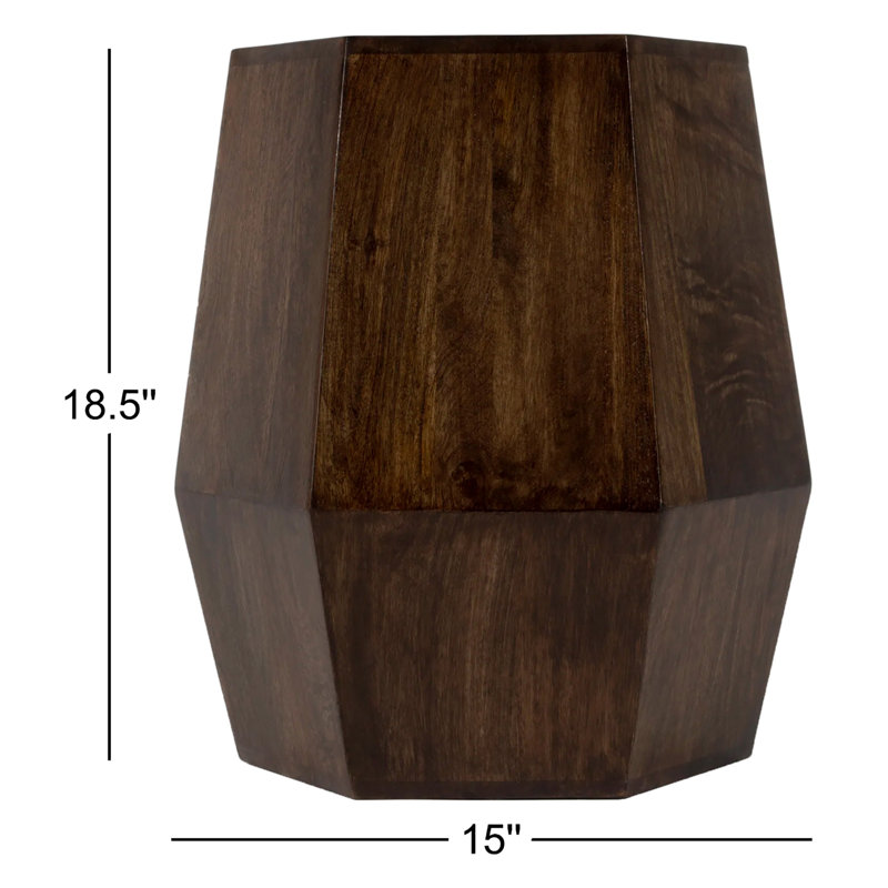Gulchatai Wood Finish Side Table, Dark Walnut
