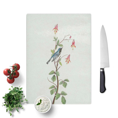 Tempered Glass Black-Throated Blue Warbler Chopping Board