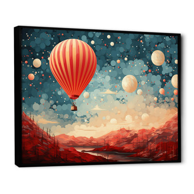 «Coral Hot Air Ballons Take Flight II», reproduction sur toile