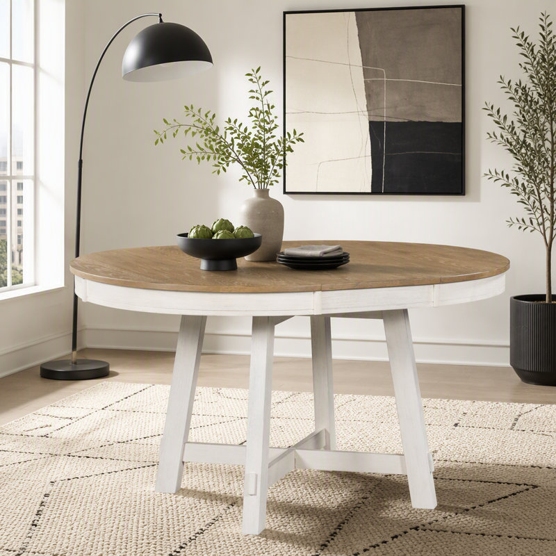 Table de salle à manger extensible Farmhouse, Blanc antique