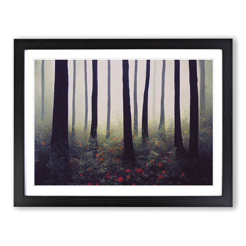 A Mysterious Summer Forest - Single Picture Frame Print, Black, 46cm H x 64cm W x 2cm D