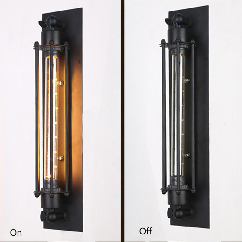 Industrial Tubular Flush Mount Wall Light Retro Ceiling Light