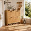 Meuble en chêne clair, 4 tiroirs à charnières, rangement gain de place, entrée, salon