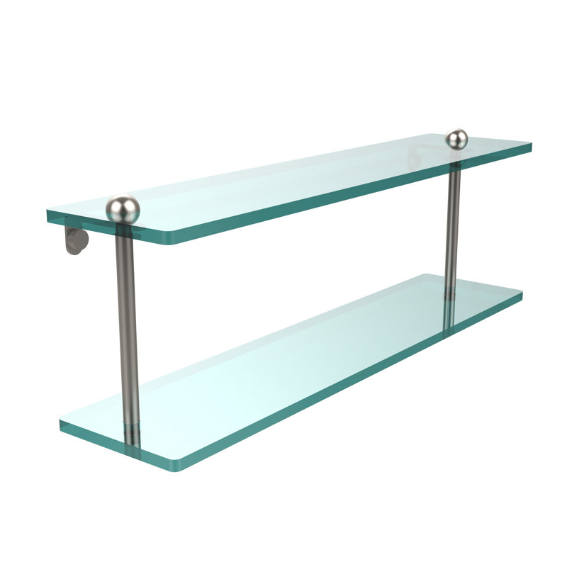 Morosini 2 Piece Tiered Shelf, 22", Satin Nickel