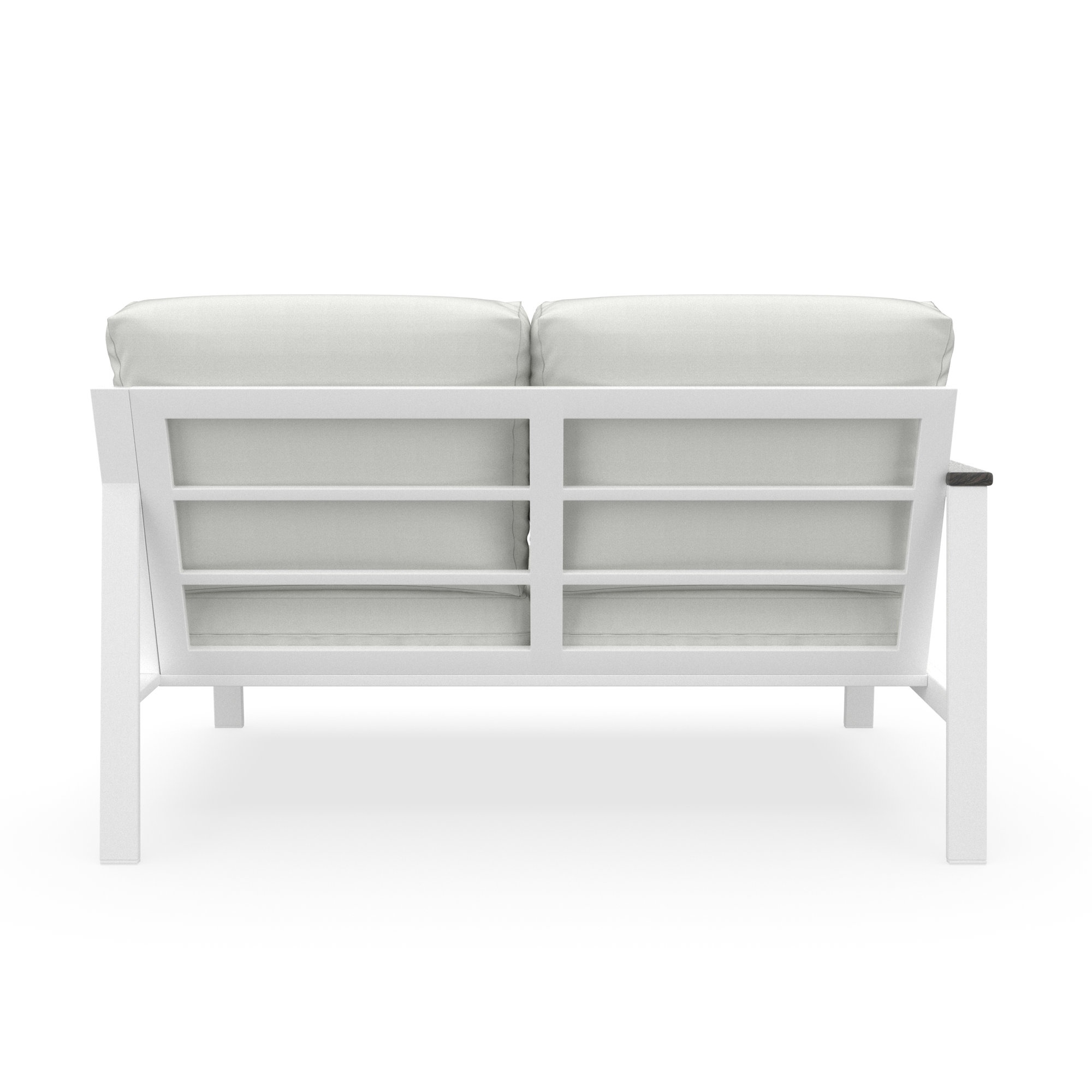 Outdoor Patio Sectional Loveseat With Sunbrella Cushions, Left Hand Facing, Canvas White