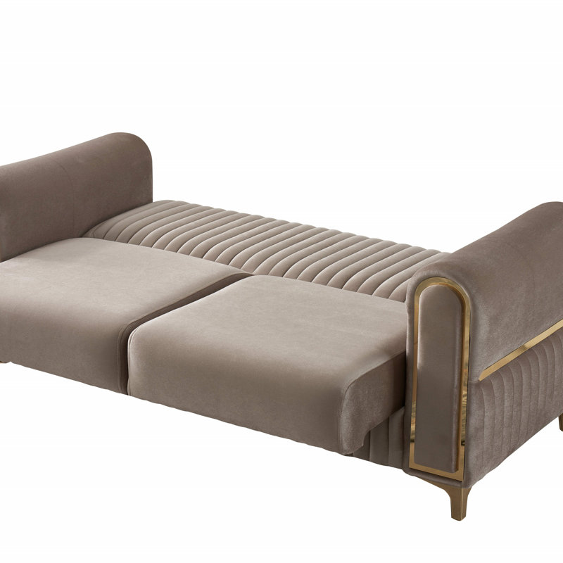Causeuse convertible en tissu de velours Melody