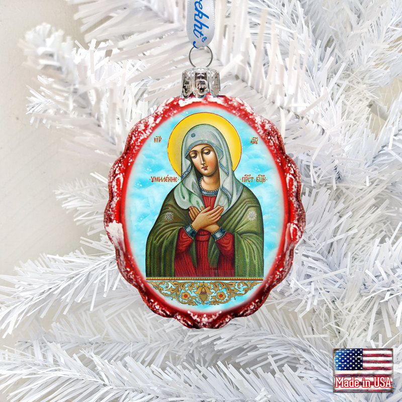 Keepsake 3'' Handmade Glass Photo Ornament, Angels