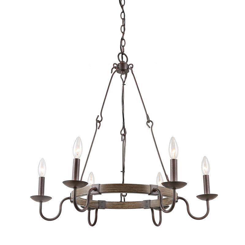 Lustre 6 lumières façon bougie rétro