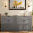 Farmhouse Sideboard With Adjustable Shelves And Rustic Handles-1012579679