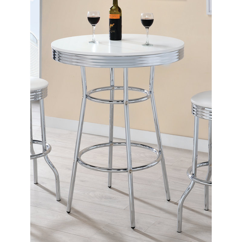 Courtlan Round Metal Base Dining Table, White