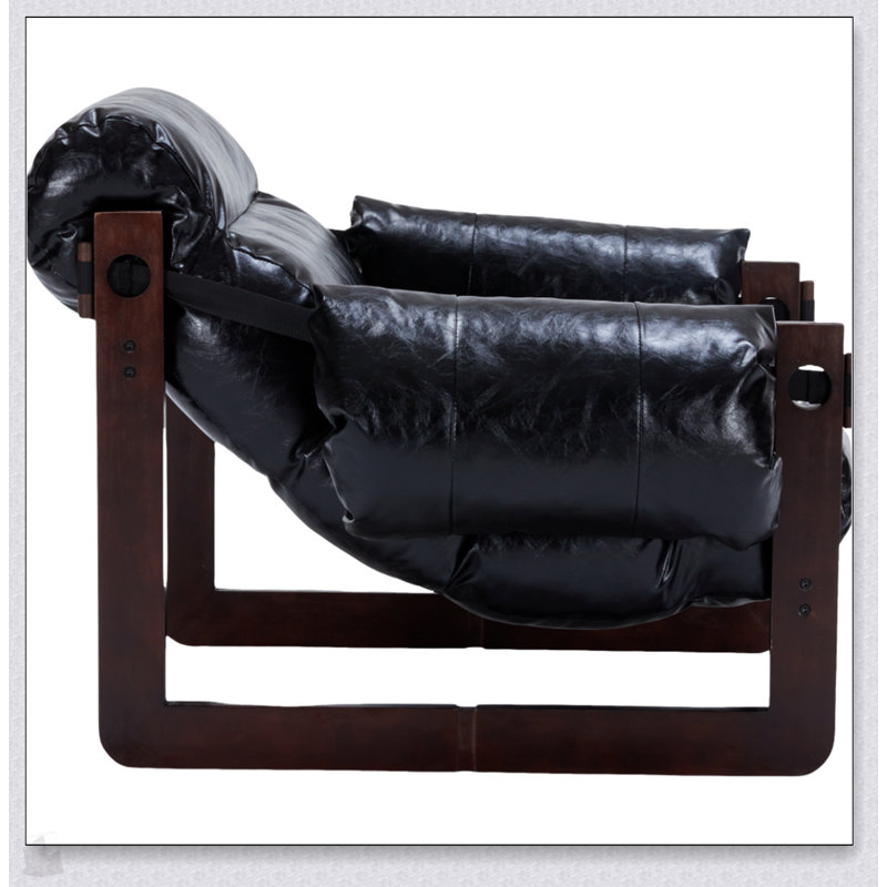 Méridienne vintage en cuir ciré à l'huile avec accoudoirs amovibles, idéale pour le salon, le bureau et la décoration de bureau