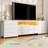 63" Long Tv Stand & Dresser With 12 Fabric Storage Drawers, Charging Ports & Led Lights-1706699328