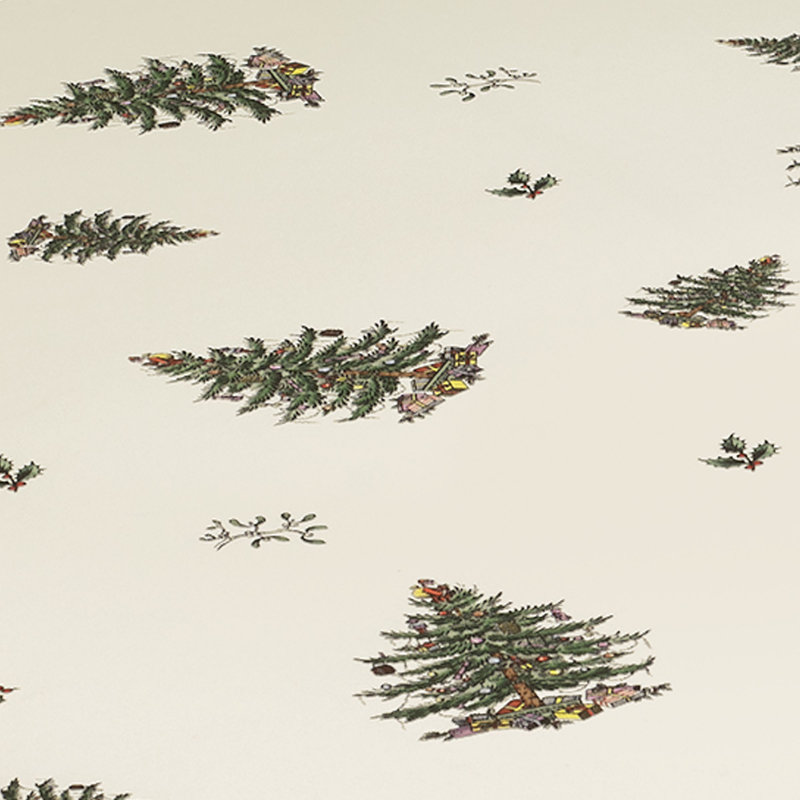 Christmas Tree Floral Round Tablecloth