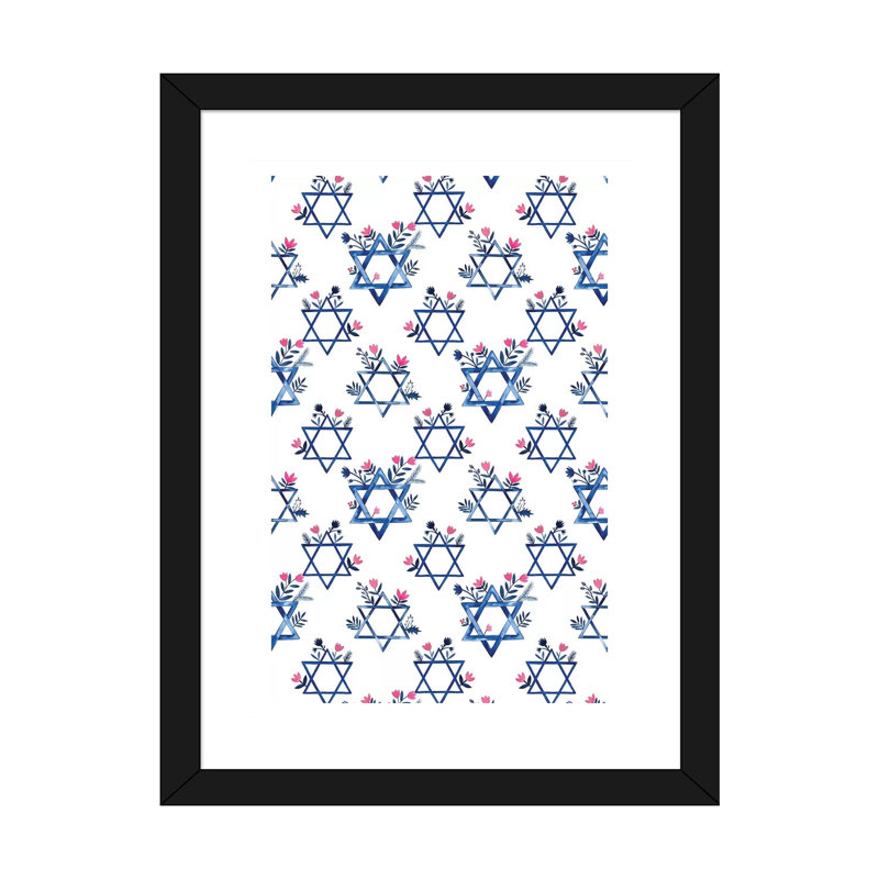 Collection de boho Hanoukka E par Grace Popp-impression d’art graphique, Papier encadré noir, Blanc