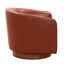 Caramel enveloppé dans le dessus - Fauteuil de fonction rotatif en cuir de qualité supérieure à base en bois dans les bureaux élégants