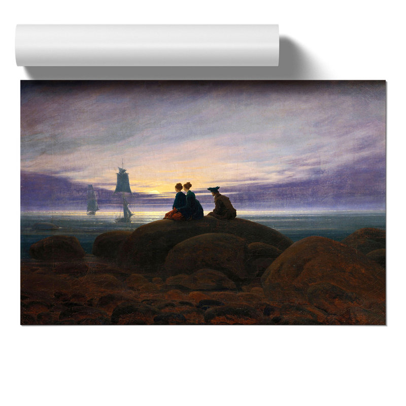 Moonrise over the Sea by Caspar David Friedrich - Frameless Print, 21cm H x 30cm W x 0.1cm D