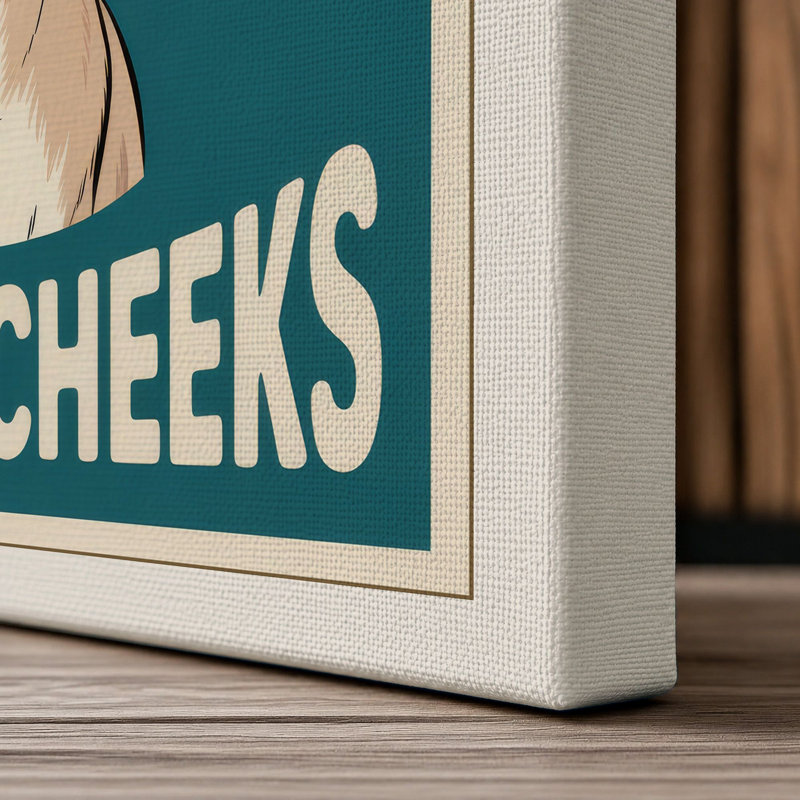 Sweet Cheeks Donkey Retro - Wrapped Canvas, 30x20 - 76.2 x 50.8 cm, Cream Border