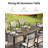 Extendable Outdoor Dining Table for 4-8 Person, Never-Rust Aluminum Expandable Patio Dining Table, 38"-77" Adjustable Square/Rectangle Extendable Patio Table for Garden, Lawn, Deck, Limed Oak-1950579805