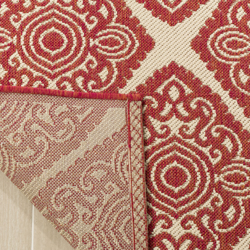 Burnell 100 Performance Ikat Indoor/Outdoor Area Rug, Round 6'7"