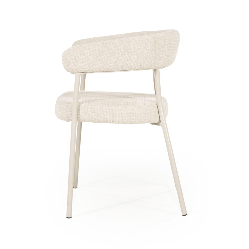 Dining Chair Upholstered Arm Chair, Beige