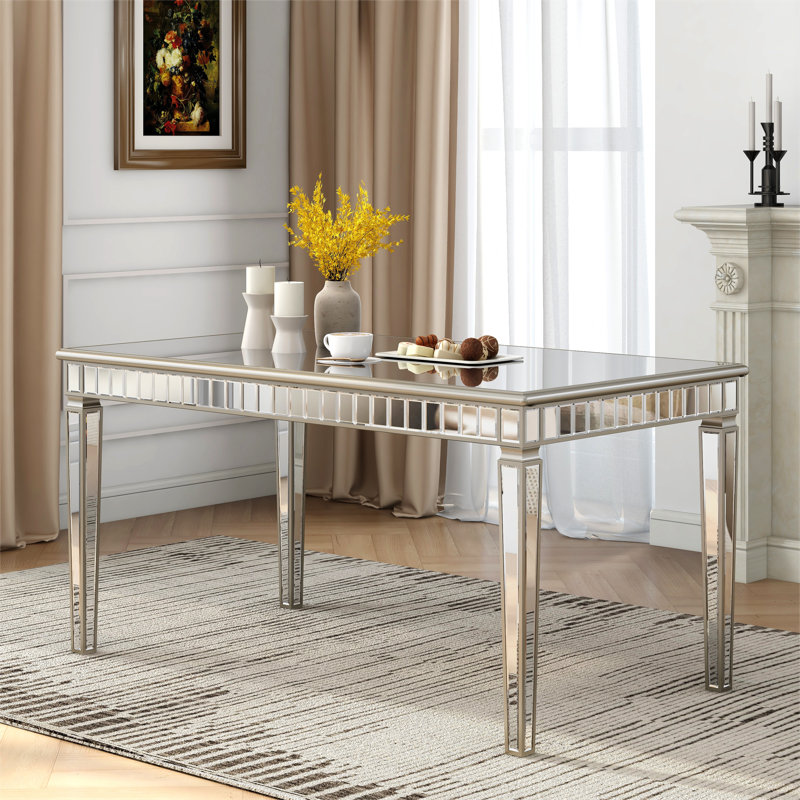 Adelais 59" Antique Mirrored Dining Table