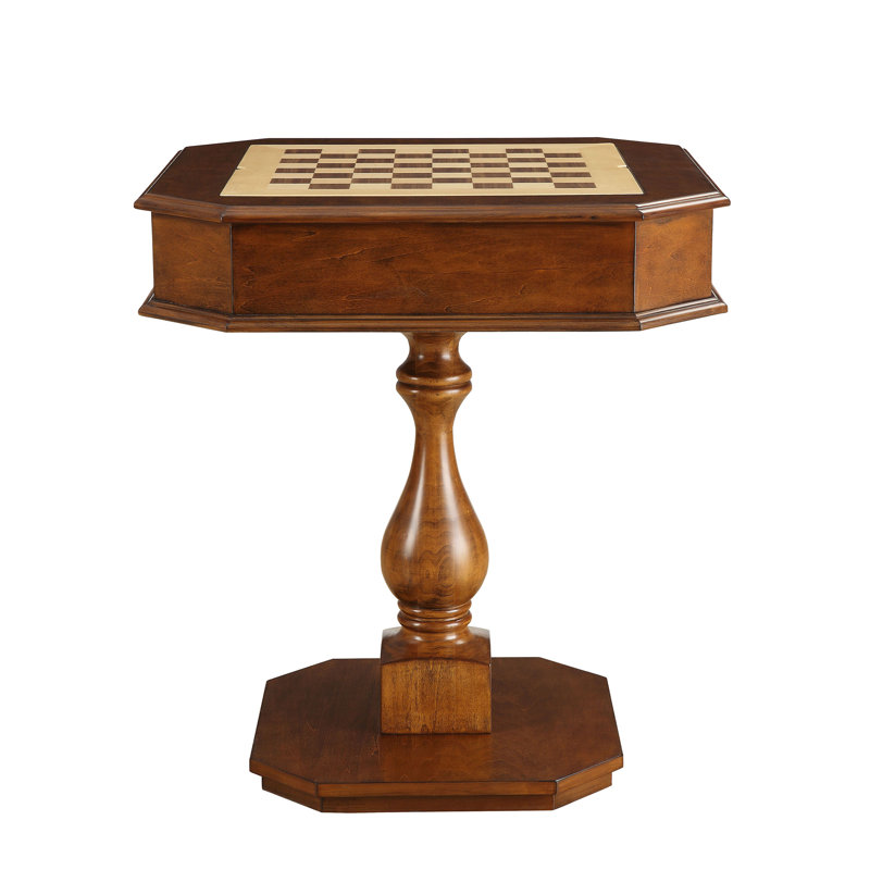 3-in-1 Game Table - Chess Table, Chess Board Table, Backgammon, Checker (Chess Fingures Not Included), Natural