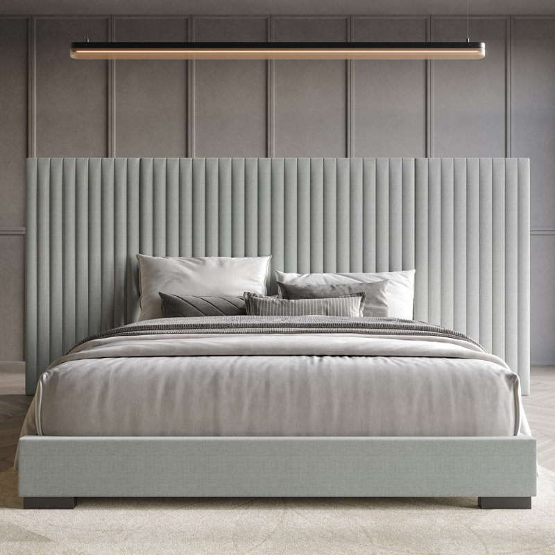 Torrin Wall Bed In Linen, King, Gray