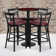 Naro 24'' Round Laminate Table Set with Round Base and 4 Ladder Back Metal Barstools