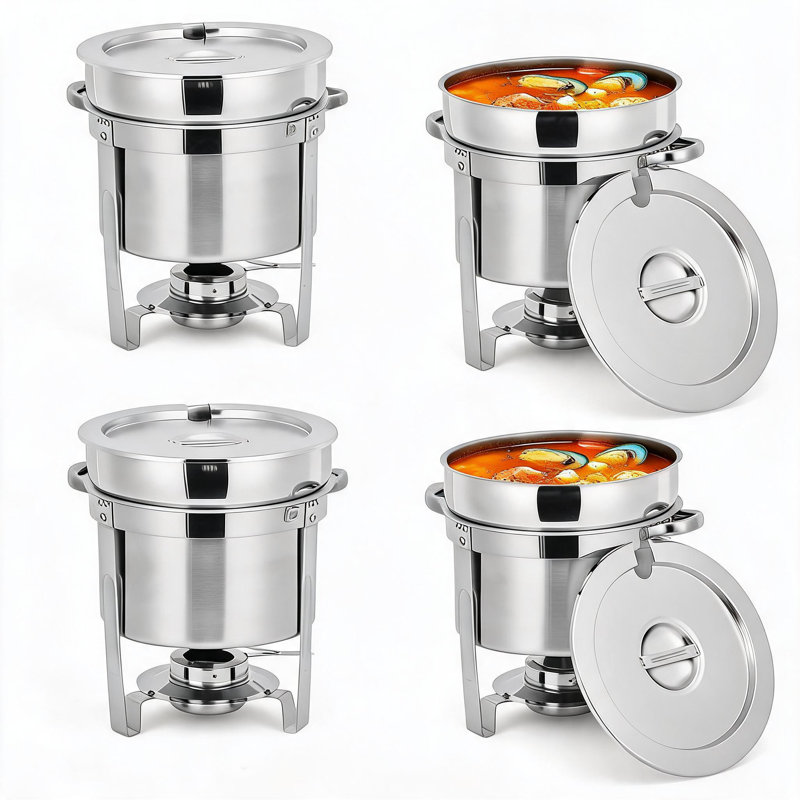 Chauffe-plats commercial en acier inoxydable 7QT, 4