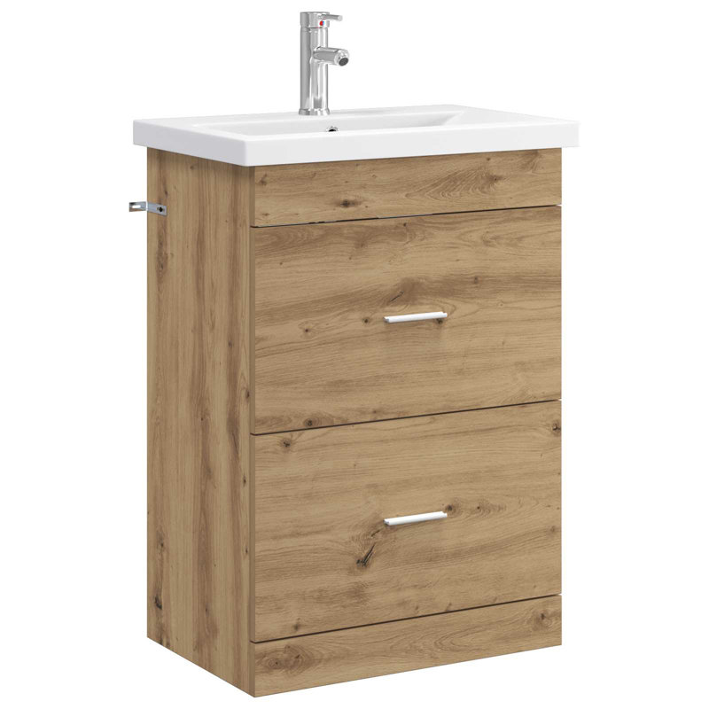 Vanity & Mirror Set, Artisan Oak