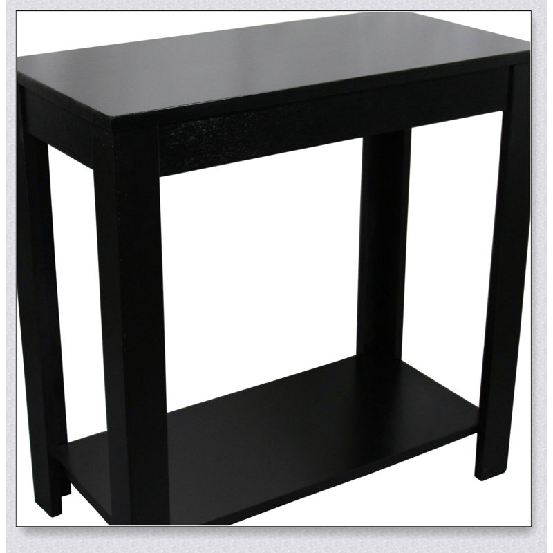 Grande table de bout en bois 24 po avec finition noire, Noir