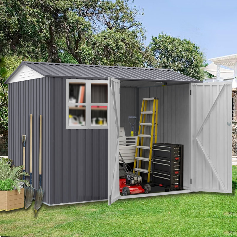 Metal Storage Shed, 87" H x 101.9" W x 68" D