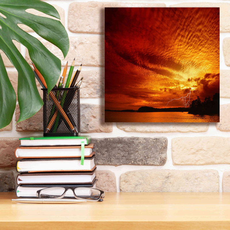 'Red Storm' by Philippe Sainte-Laudy, Canvas Wall Art, 12" H x 12" W x 0.75" D