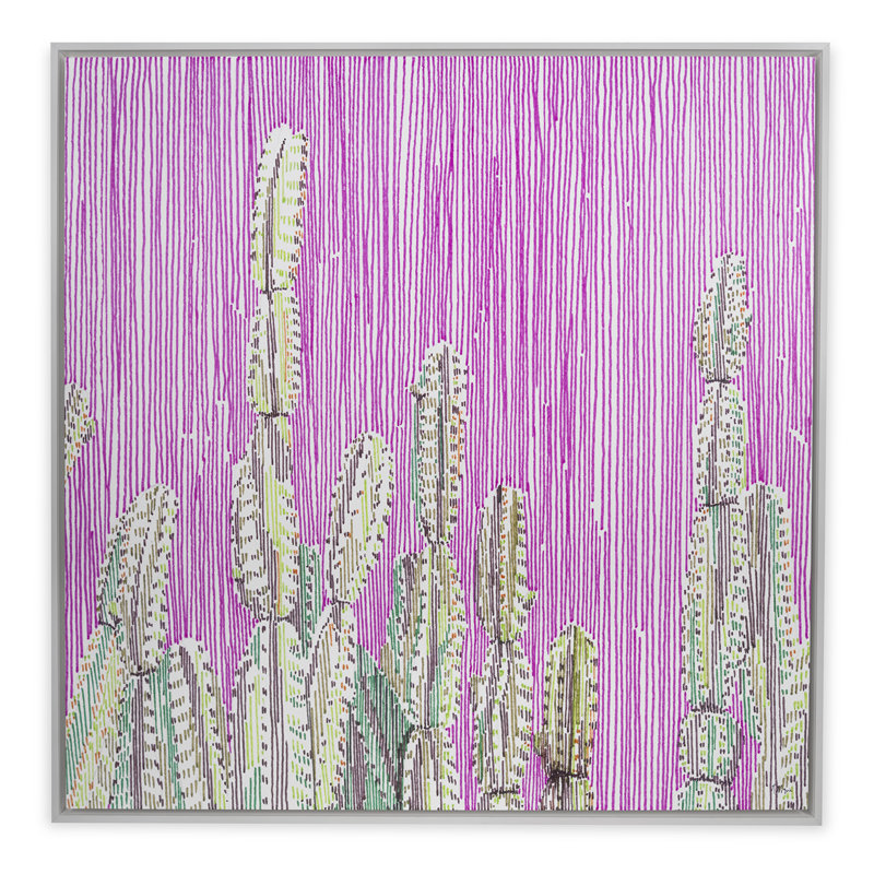 Cactus In Stripes 1 Print by Natasha Marie, 26" H x 26" W