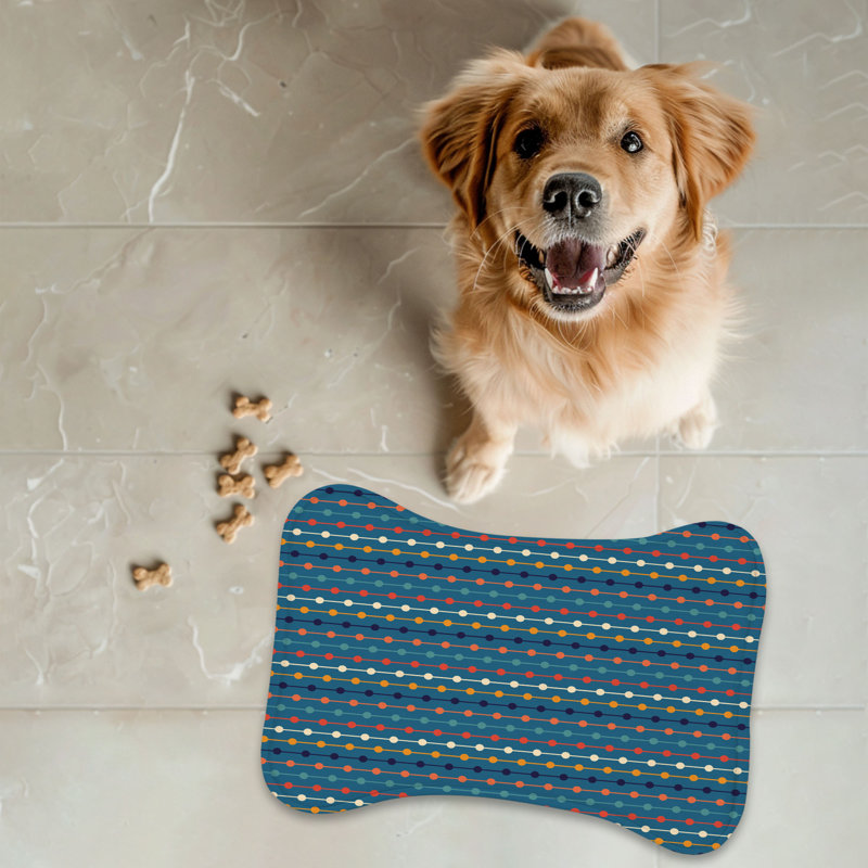 Old-School Rainbow - 1 Piece Bone Shape Feeding Mat