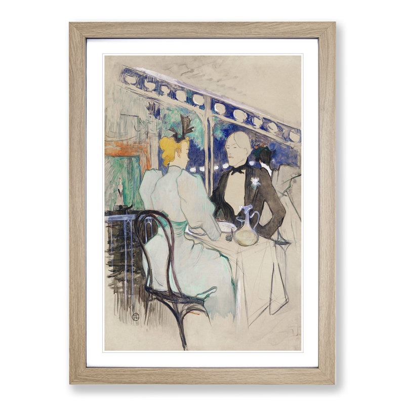 Fashionable People by Henri de Toulouse-Lautrec - Picture Frame Painting, Oak, 65cm H x 48cm W x 2cm D