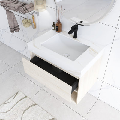 Meuble-lavabo mural 30 po en contreplaqué avec lavabo