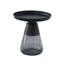 Table d'appoint ronde Aeryn de 19 po avec plateau en titane noir et piètement en verre gris fumé émeraude-1651586352-1651586355-1651586359