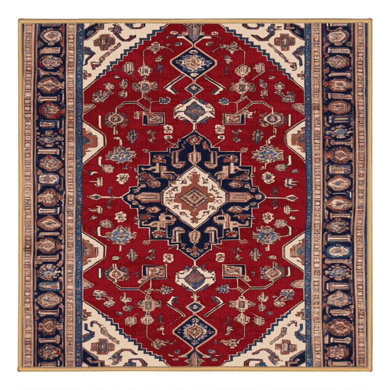 Tapis brun lavable à la machine, Carré 3 pi