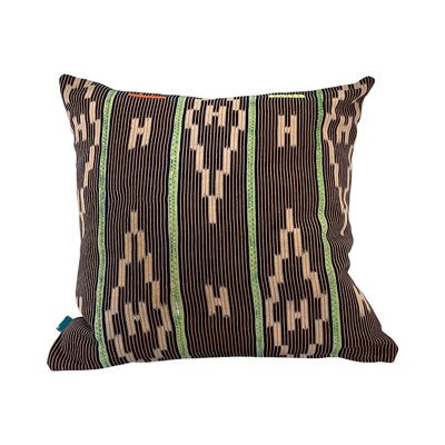 African Mudcloth Pillow- Orange