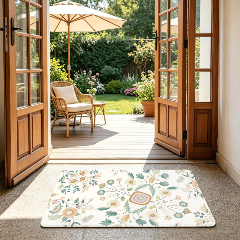 Multicolore tapis de porte boho floral Mandala pour porte d'entrée, 24 po x 36 po