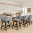 360°Bar Counter Stool with Solid Wood Frame