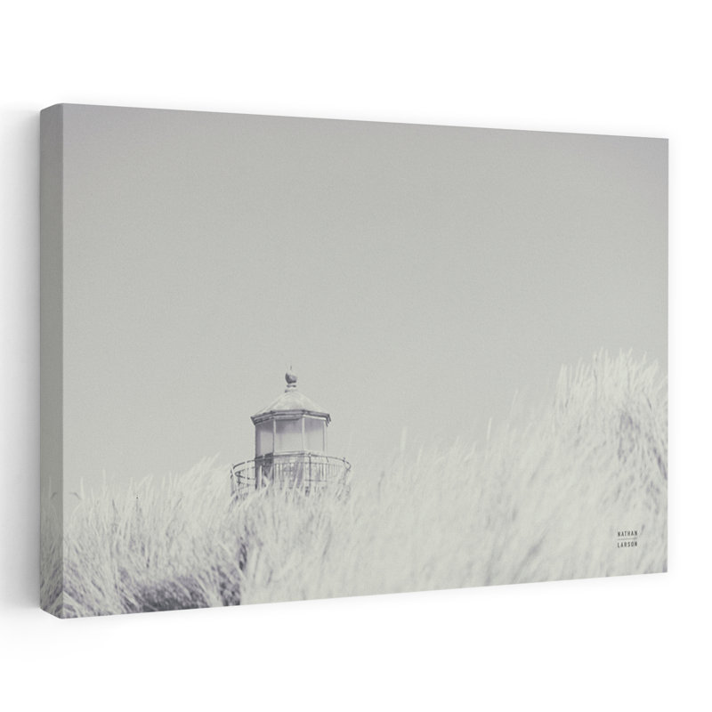 Peering Over Bw Coastal; Nautique noir noir et blanc plage blanche Grasse Bw, H 24 po x l 16 po