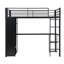 Lit mezzanine double optimisant l'espace avec bureau intégré et rangements à plusieurs niveaux