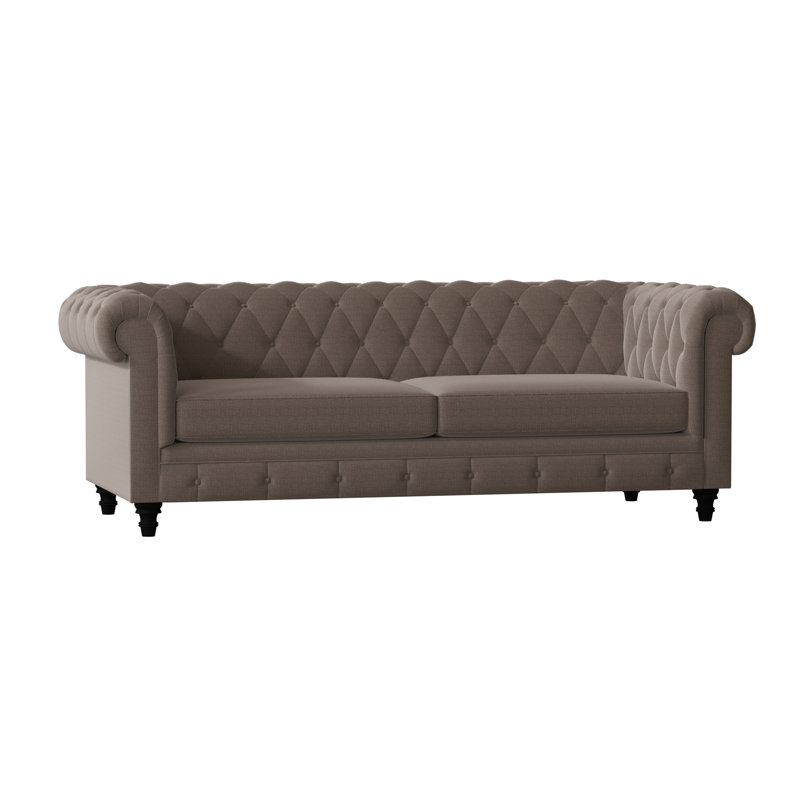 Canapé Chesterfield à accoudoirs roulés, Marlow dauphin, Standard, Noir